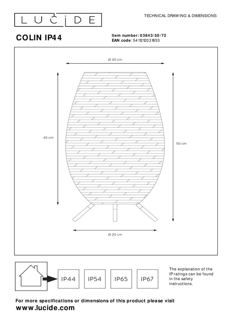 Lucide COLIN IP44 - Nabíjacia stolová lampa Vonkajšia - Batéria - LED Rozm. - 1x3W 3000K - IP44 - 3 StepDim - Natural